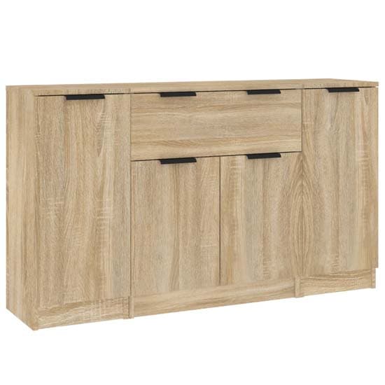 Krefeld Wooden Sideboard With 4 Doors 1 Drawer In Sonoma Oak_3