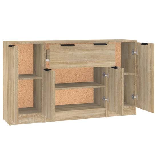 Krefeld Wooden Sideboard With 4 Doors 1 Drawer In Sonoma Oak_5
