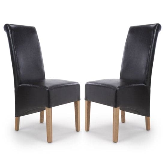 Kyoto Black Bonded Leather Dining Chair In A Pair_1
