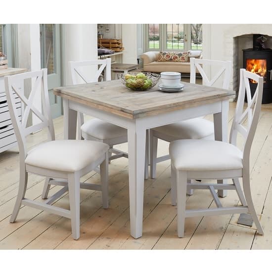 Krista Wooden Extendable Dining Table Square In Grey_5