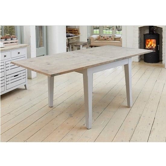 Krista Wooden Extendable Dining Table Square In Grey_4