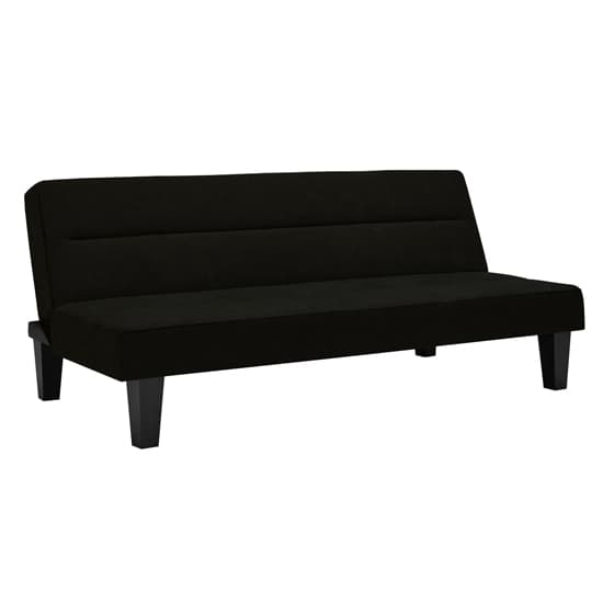 Kubota Velvet Sofa Bed With Wooden Legs In Black_4