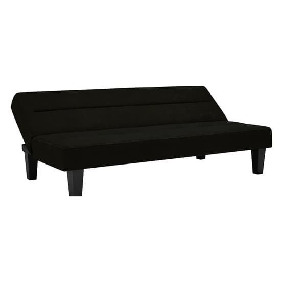 Kubota Velvet Sofa Bed With Wooden Legs In Black_5