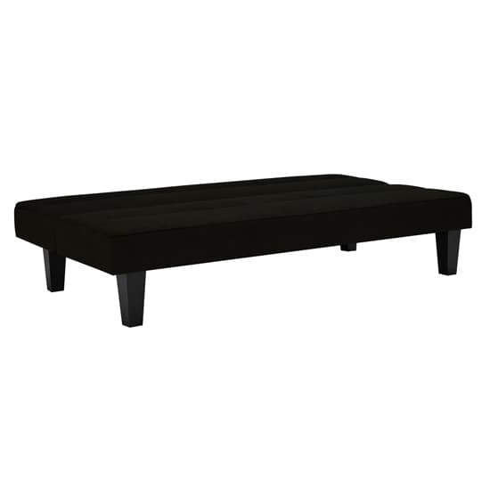 Kubota Velvet Sofa Bed With Wooden Legs In Black_6