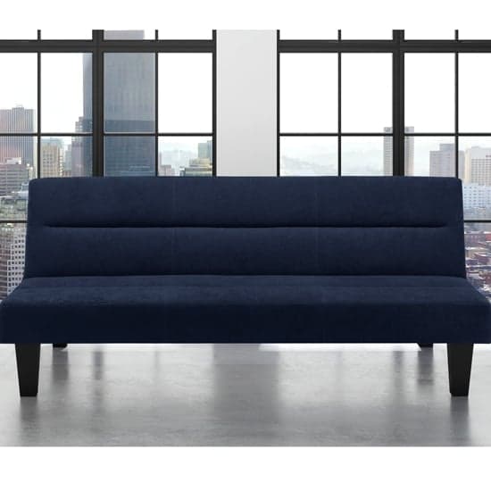 Kubota Velvet Sofa Bed With Wooden Legs In Blue_2