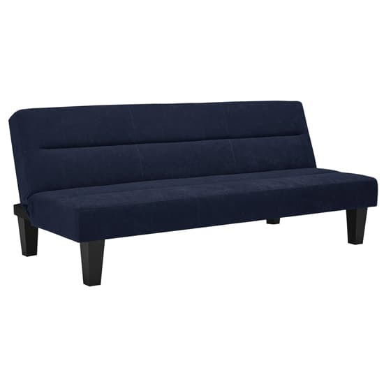 Kubota Velvet Sofa Bed With Wooden Legs In Blue_4