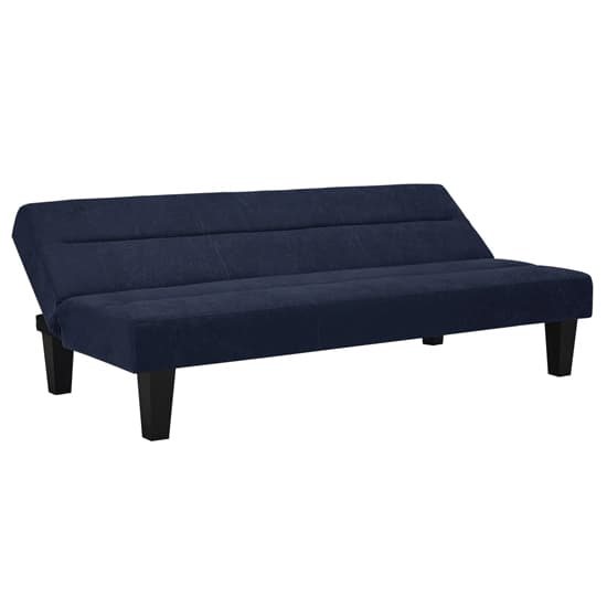 Kubota Velvet Sofa Bed With Wooden Legs In Blue_5