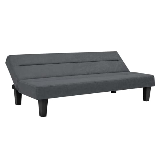 Kubota Velvet Sofa Bed With Wooden Legs In Grey_5