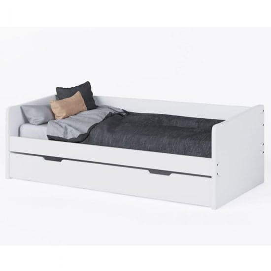 Kudl Wooden Kids Day Bed In White With Pull Out Trundle_2