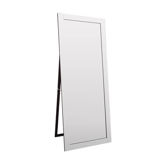 Kutztown Bevelled Edge Floor Standing Mirror With Black Stand