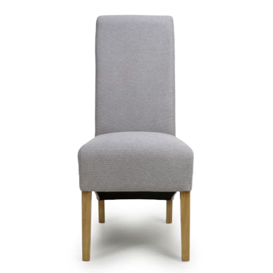 Kyoto Light Grey Weave Fabric Dining Chairs In Pair_5