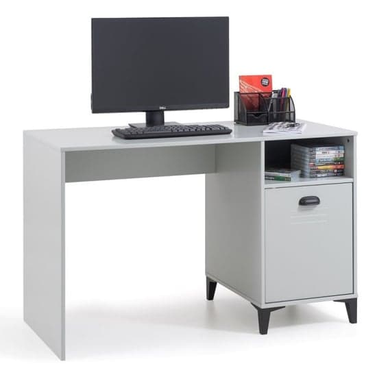 Laasya Wooden Computer Desk With Edolie Grey Office Chair_2