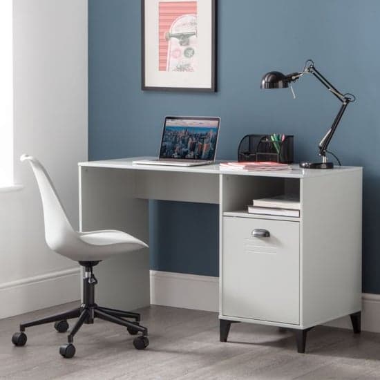 Laasya Wooden Computer Desk With Edolie Grey Office Chair_1