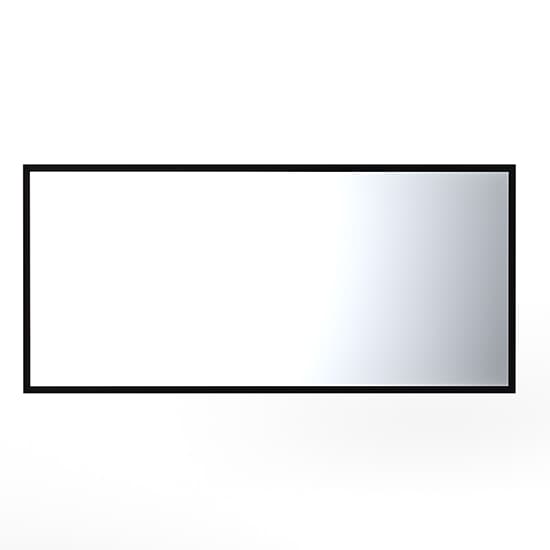 Laax Wall Mirror Rectangular In Matt Black Wooden Frame_2