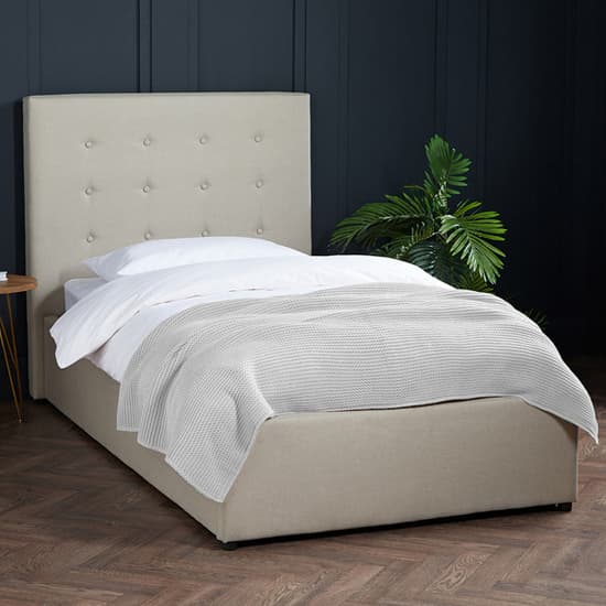 Lacer Fabric Single Bed In Beige Furniture in Fashion
