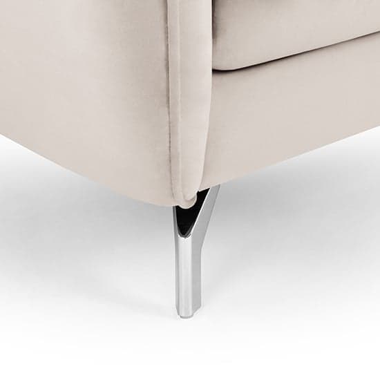 Lacey Fabric 2 Seater Sofa In Beige With Chrome Metal Legs_5