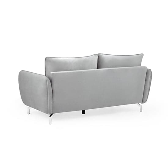 Lacey Fabric 2 Seater Sofa In Grey With Chrome Metal Legs_2