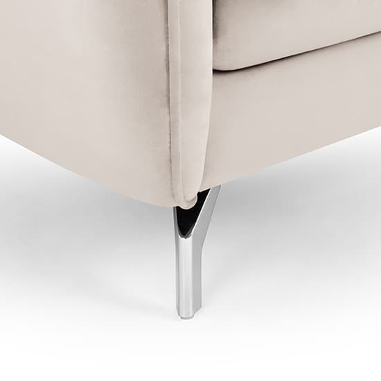 Lacey Fabric 3 Seater Sofa In Beige With Chrome Metal Legs_5
