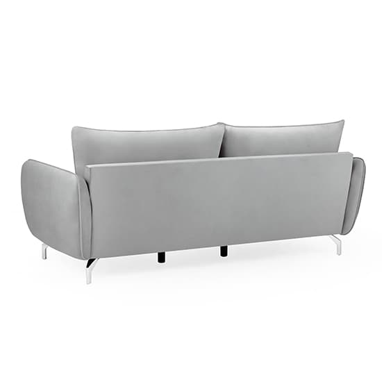 Lacey Fabric 3 Seater Sofa In Grey With Chrome Metal Legs_2