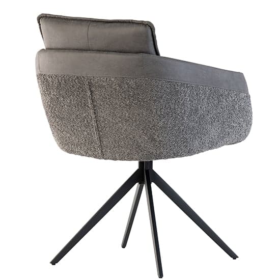 Lacey Fabric And Faux Leather Dining Chair In Grey_3