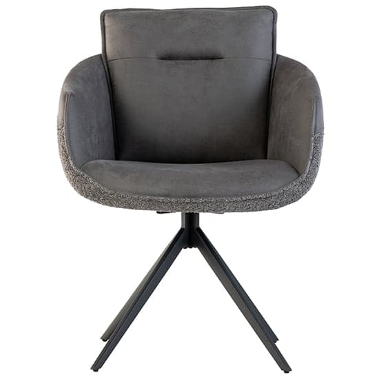Lacey Grey Fabric And Faux Leather Dining Chairs In Pair_3