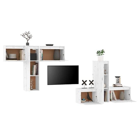 Lacey Solid Pinewood Entertainment Unit In White_4