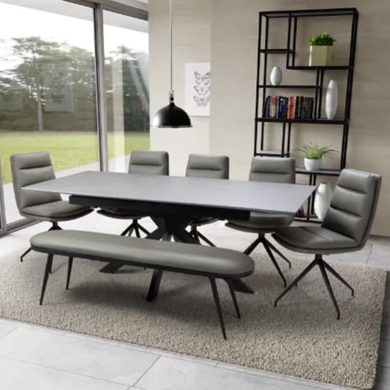Lacole Extending Sintered Stone Dining Table Large In Grey_6
