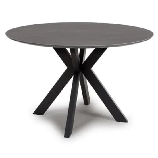 Lacole Grey Dining Table Round With 4 Macia Truffle Chairs_3