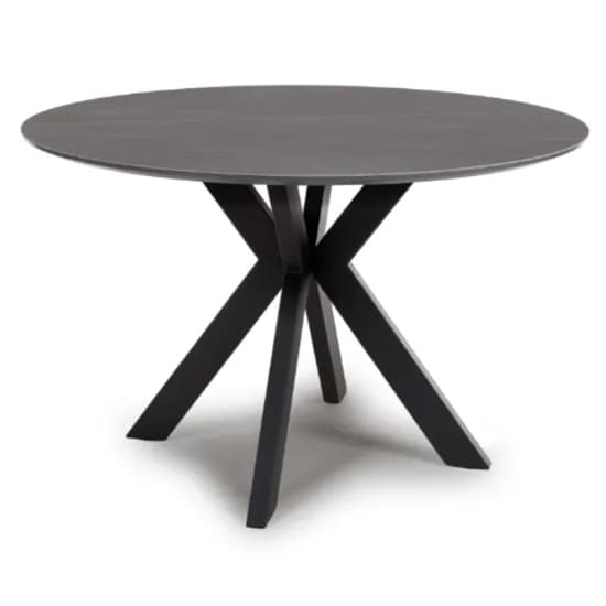 Lacole Grey Dining Table Round With 4 Nobo Ochre Chairs_3