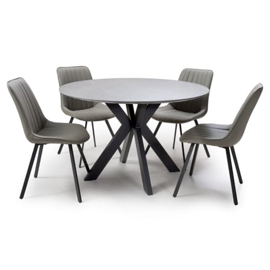 Lacole Sintered Stone Dining Table Large Round In Grey_4