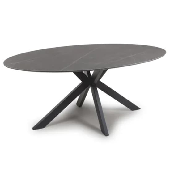 Lacole Sintered Stone Dining Table Oval In Grey_3
