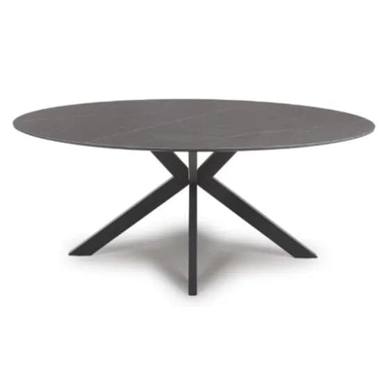 Lacole Sintered Stone Dining Table Oval In Grey