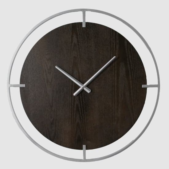 Laconia Round Wooden Wall Clock In Silver_2