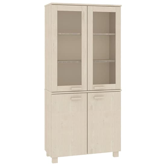 Laddie Pinewood Display Cabinet With 4 Doors In Honey Brown_3