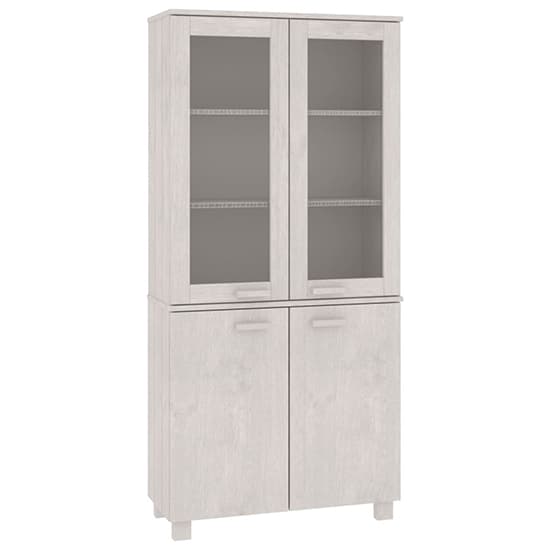 Laddie Pinewood Display Cabinet With 4 Doors In White_3
