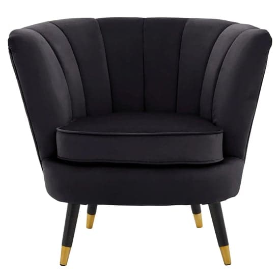 Lagos Velvet Accent Chair In Black Furniture in Fashion
