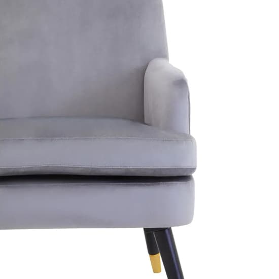 Lagos Velvet Armchair In Grey_4