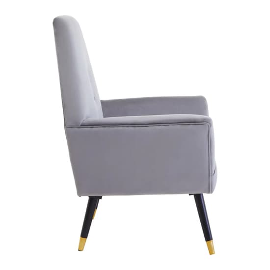 Lagos Velvet Button Detail Armchair In Grey_3