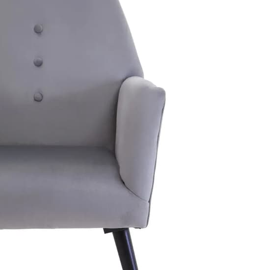 Lagos Velvet Button Detail Armchair In Grey_5
