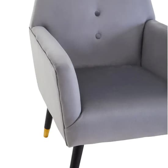 Lagos Velvet Button Detail Armchair In Grey_6