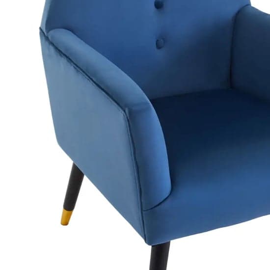 Lagos Velvet Button Detail Armchair In Midnight Blue_6