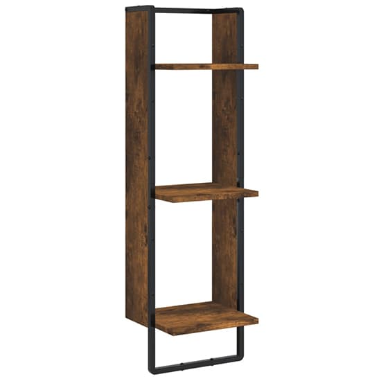 Lagos Wooden Wall Shelf With 6 Compartments In Smoked Oak_7