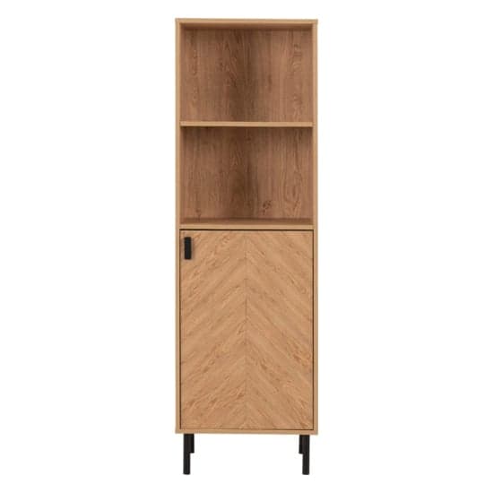 Lagos Wooden Storage Cabinet 1 Door 2 Shelves In Medium Oak_4