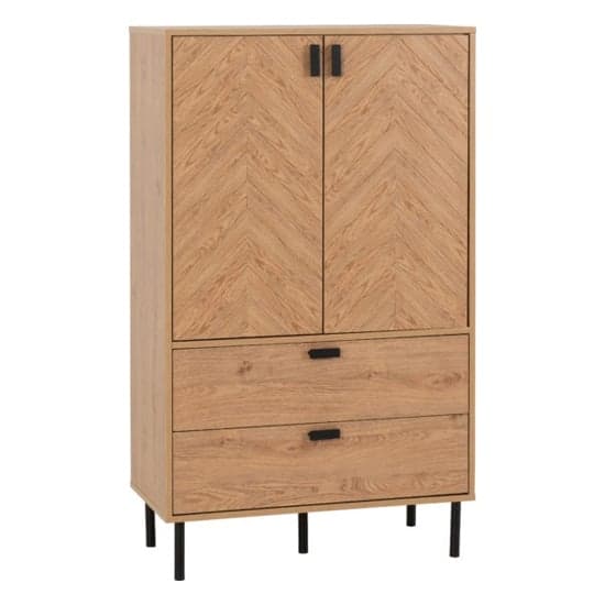 Lagos Wooden Storage Cabinet 2 Doors 2 Drawers In Medium Oak_2