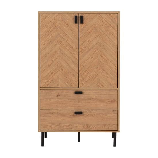 Lagos Wooden Storage Cabinet 2 Doors 2 Drawers In Medium Oak_3
