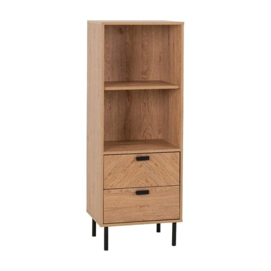 Lagos Wooden Storage Cabinet 2 Drawers 2 Shelves In Medium Oak_2