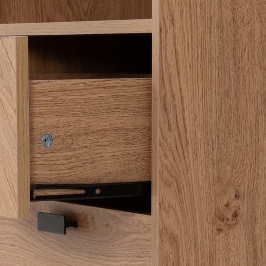 Lagos Wooden Storage Cabinet 2 Drawers 2 Shelves In Medium Oak_5
