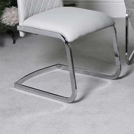 Lahania Light Grey Faux Leather Dining Chairs In Pair_5