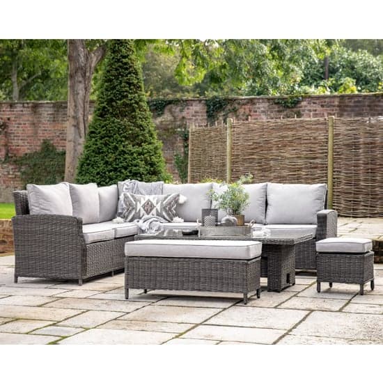 Laie Sofa Set With Rectangular Rising Dining Table In Grey_1