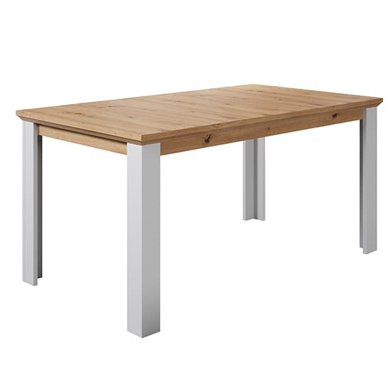 Lajos Wooden Dining Table In Light Grey And Artisan Oak_3